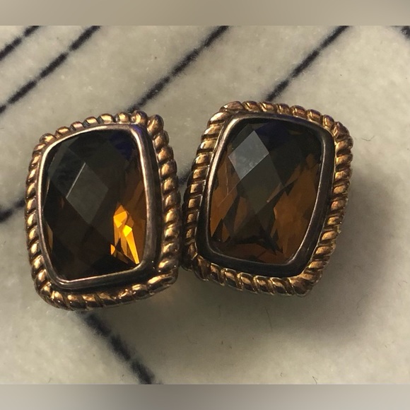 Lorenzo Earrings 18k Gold 925 Sterling Silver Vintage Designer Real Jewelry - Picture 2 of 5